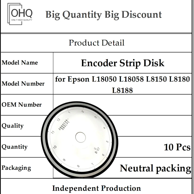 10x Encoder Strip Disk for Epson L18050 L18058 L8150 L8180 L8188 Disque De Code D'encodage Printer Parts & Accessories OHQ