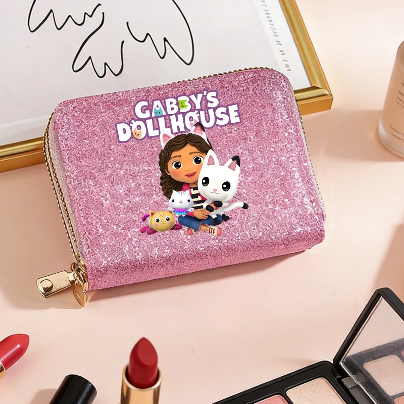 

Gabbys Dollhous Woman Starlight Coin Purse Portable Girl Cute Anime Double Zipper Organ Wallet Card Mini Bag Kid Party Game Gift