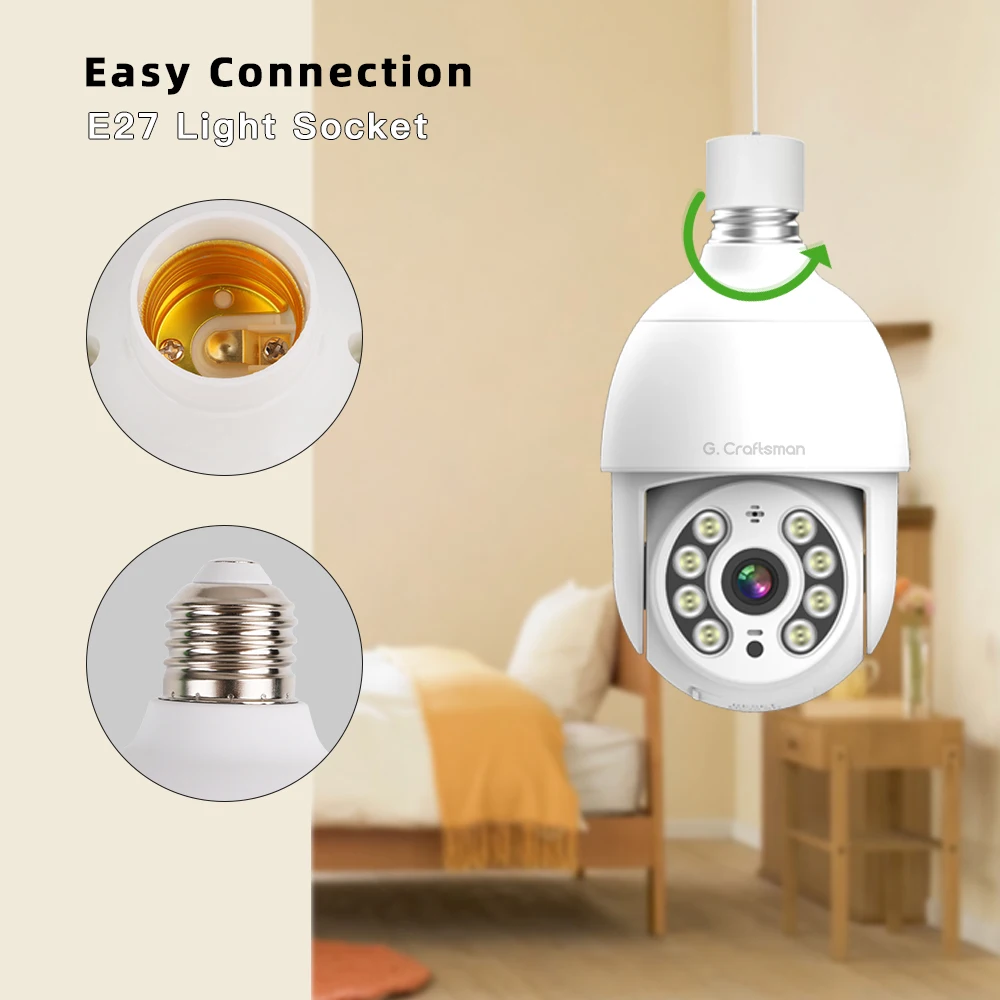 G.Craftsman 2K 4MP Wireless IP Camera Smart CCTV Outdoor Double Light Source Security Surveillance H.265