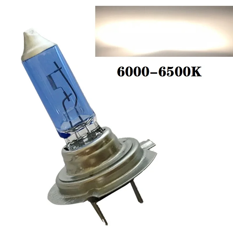 2pcs 6000k Super Bright White H7 Halogen Bulb 12V Car HeadLight Bulb h7 55w 100w Halogen Lamp Car HeadLight Replacement Bulb