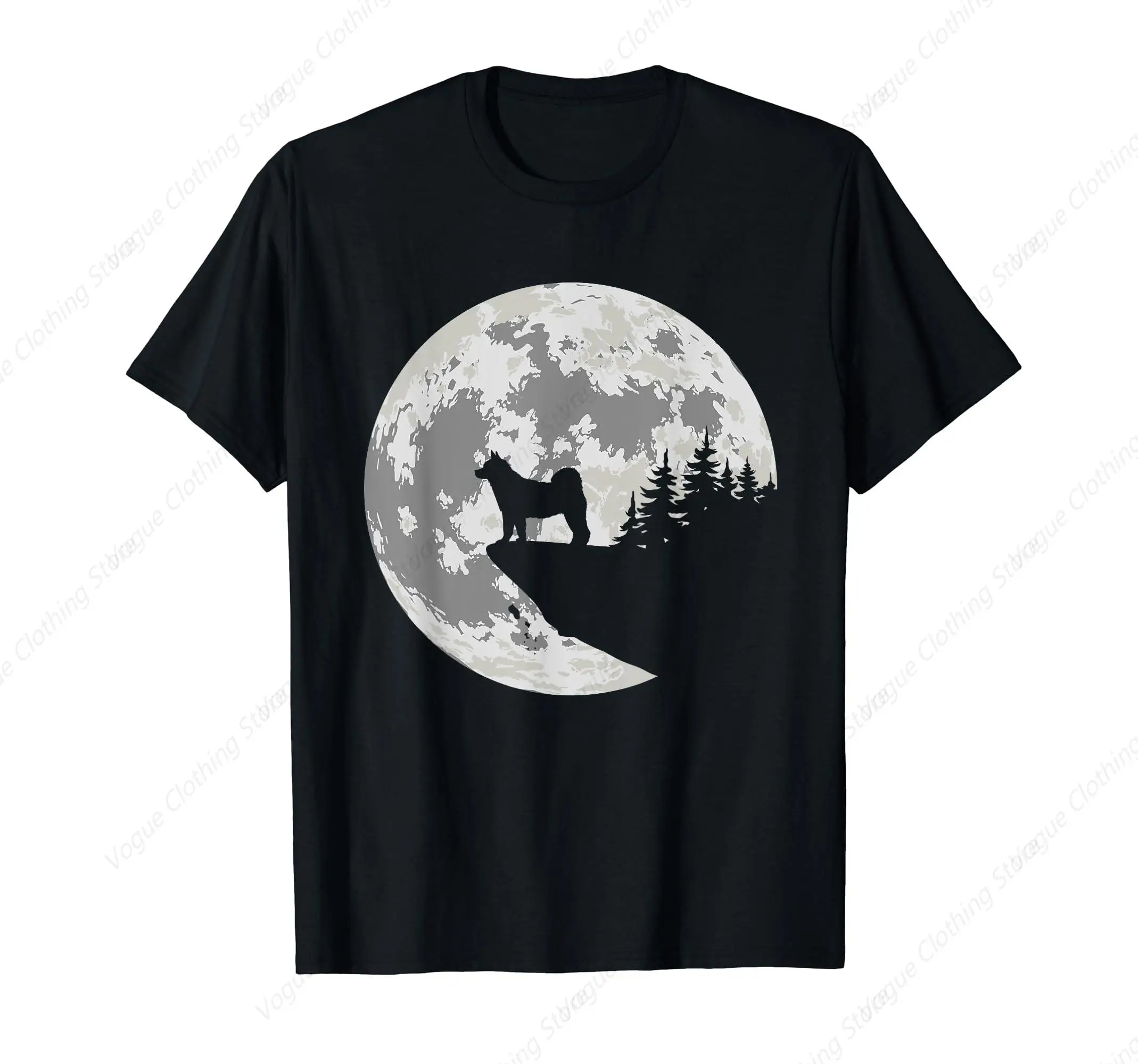 Dog Halloween Moon Design Apparel T-Shirt Comfortable Soft Short Sleeves Cotton Clothing Outdoor Leisure Daily Tee