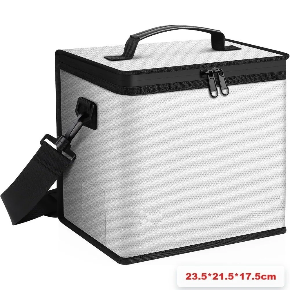 Portable Folding Lipo Safety Bag Explosion-Proof Top Handle Battery Fireproof Handbag Double Zipper Waterproof