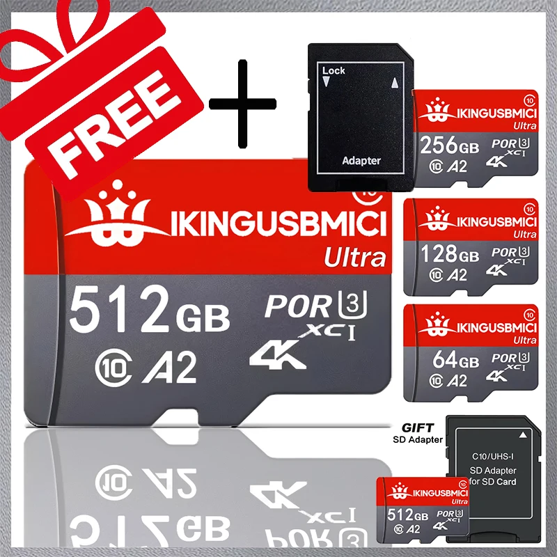 Original Smartphone Flash Card Class Sd Class 10 Memory 32/64/128/256/512gb Tf Durable High Quality Premium U3 High Speed Fast