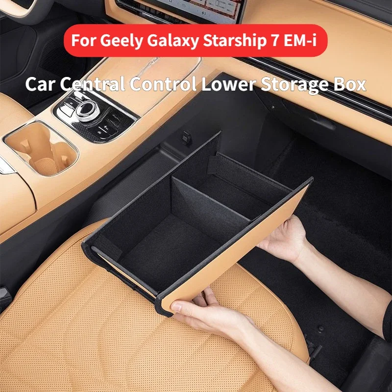 For Geely Galaxy Starship 7 EM-i Car Central Control Lower Storage Box Heightened Storage Box Stowing Tidying Auto Accessories
