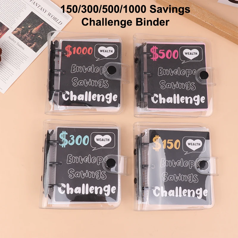 

Simple Mini Binder Money $150/300/500/1000 Savings Challenge Binder Cash Budget Storage Book Budget Binder With Cash Envelopes