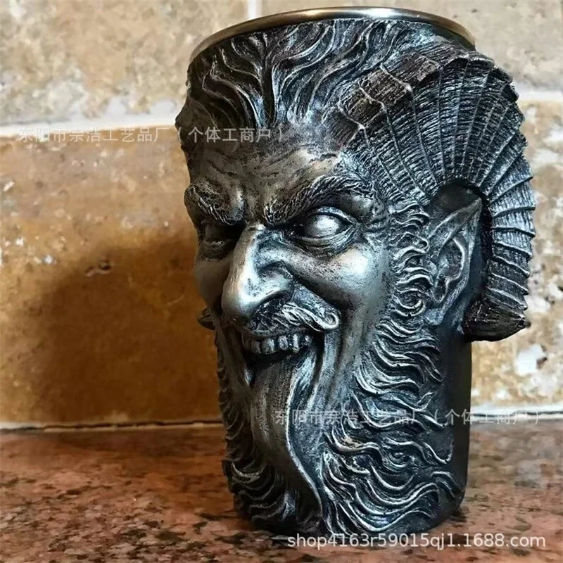 

Krampus Resin Coffee Mug Sculpture Gothic Table Centerpiece Home Display Halloween Christmas Gift For Adults Couples