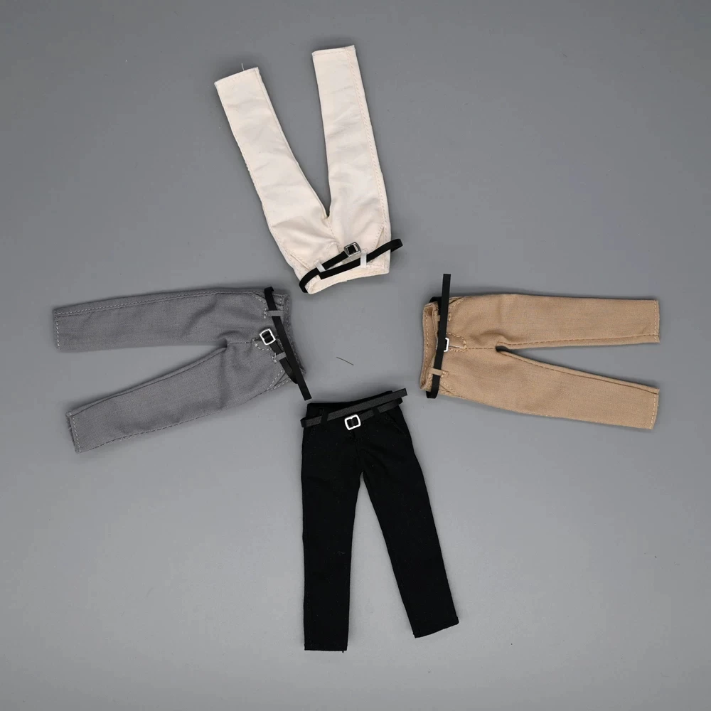 1/12 Scale Male Soldier Fashion Casual Multiple Colors Suit Pants With Belt Fit 6inch BJD Ashi 3.0 Action Figure Body Model Toys