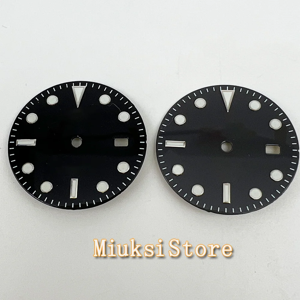 28.5mm Blue Luminous Black Gray Blue Green Watch Dial With Date Window For 3135 Automatic Movement Accessories Parts