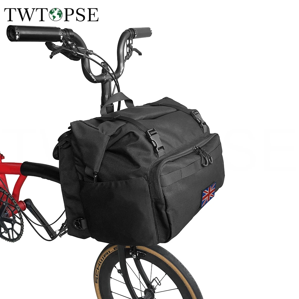 TWTOPSE Bicycle Backpack Union Jack Roll Top T Bag For Brompton Folding Bike Large Laptop Tool Bottle Bags With Raincover Strap