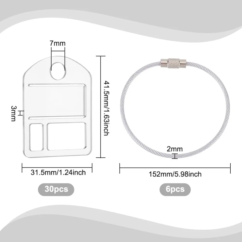 30Pcs Acrylic Floss Drops with 6Pcs Stainless Steel Wire Embroidery Thread Organizers Shield Shape Thread making kit