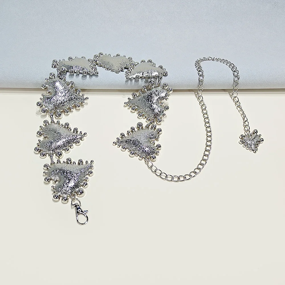 Gothic Metal Texture Large Heavy Love Heart Shaped Waist Chain for Women Personalized Adjustable Waist Chain Accessories Punk