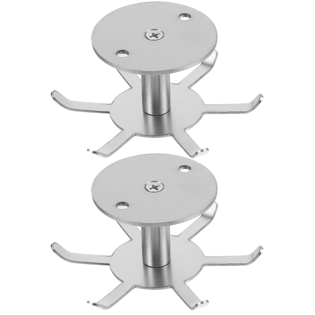 

2pcs Stainless Steel Rotary Hooks under Cabinet Kitchen Utensil Hangers Rack Smooth Surface Compatible Wall Hooks
