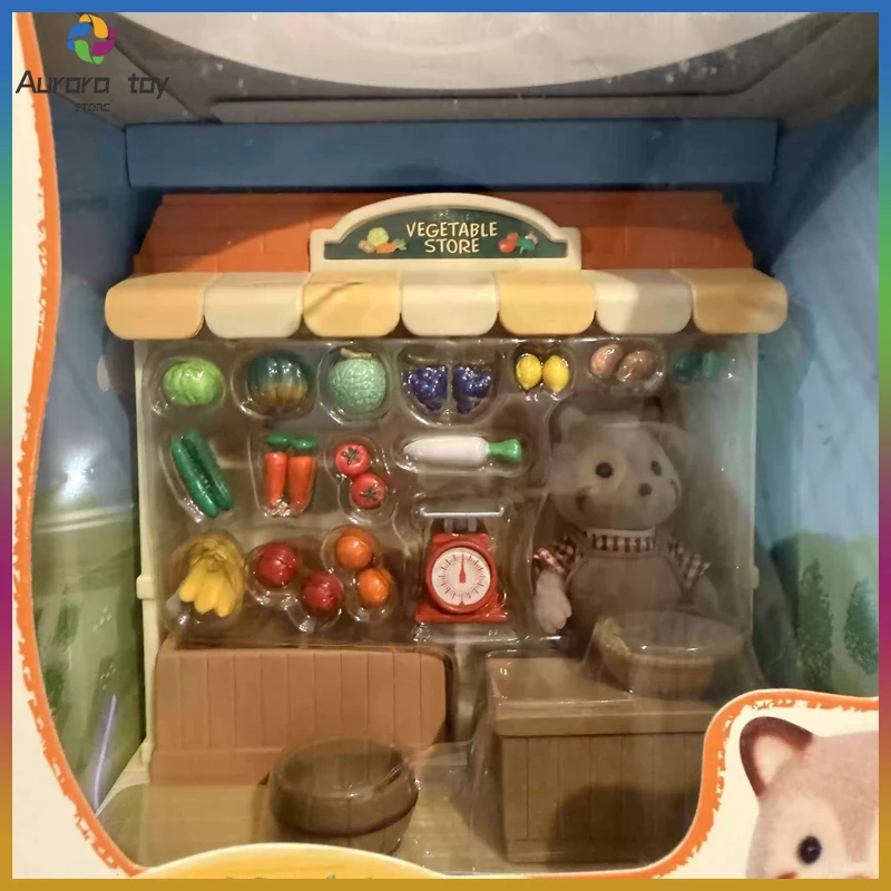 

Sylvanian Families Discontinued Shop Series Raccoon Greengrocer Store Vintage Market Playset Role Play Pretend Collectible Gift