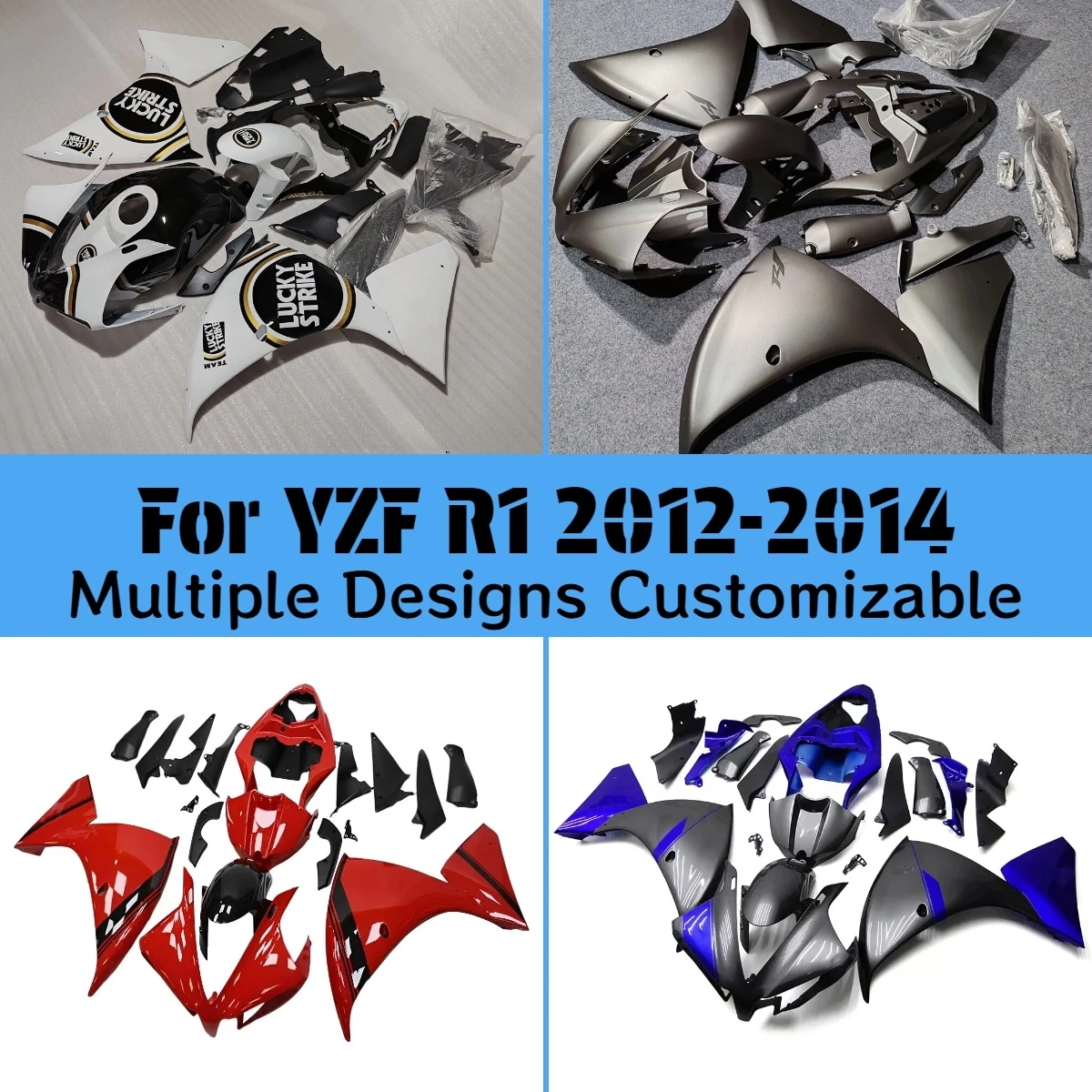 For YAMAHA YZF-R1 2012 2013 2014 Matte Black Fairing Kit YZF R1 12 13 14 Fairings Injection Motorcycle