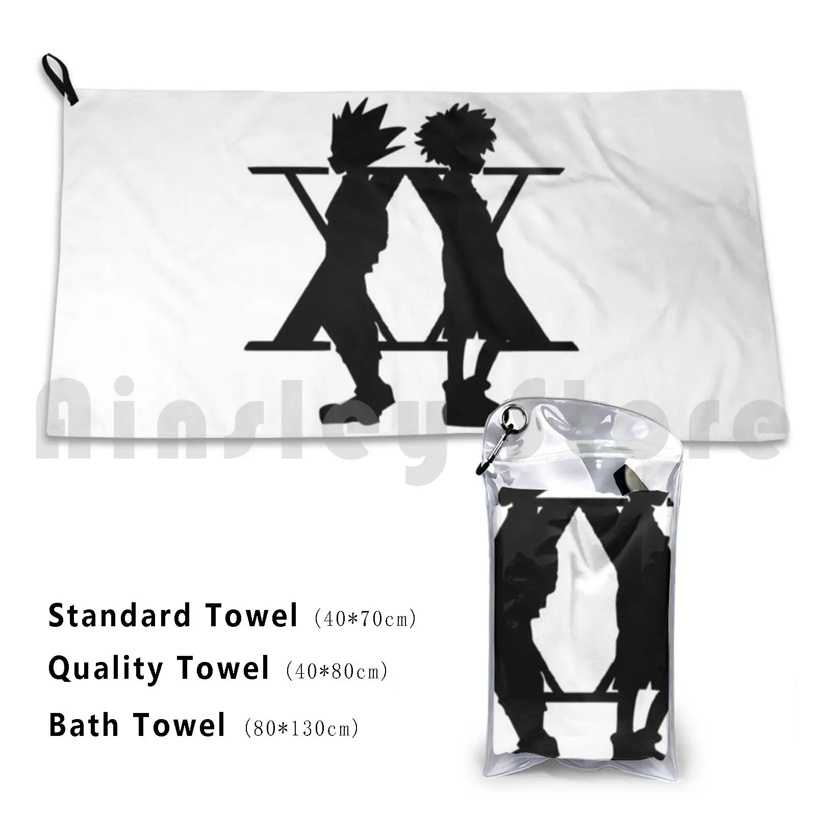 Hunter X Hunter / Telo Da Bagno Con Logo Bianco Cuscino Da Spiaggia Hunter X Hhunter Hxh Hunterxhunter Gon Kirua Killua