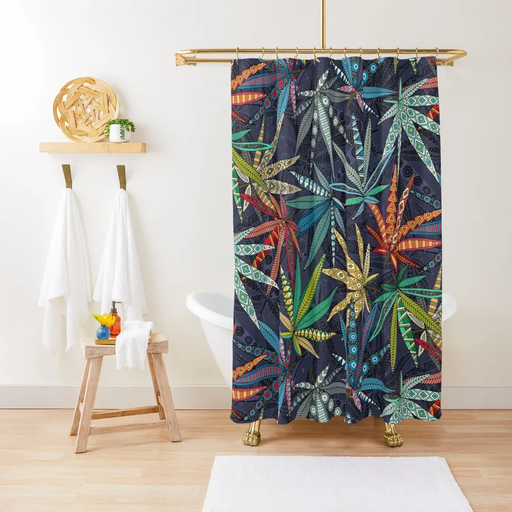 

boho weed midnight Shower Curtain Toilet Accessories Bathroom Shower For Bathroom Curtain