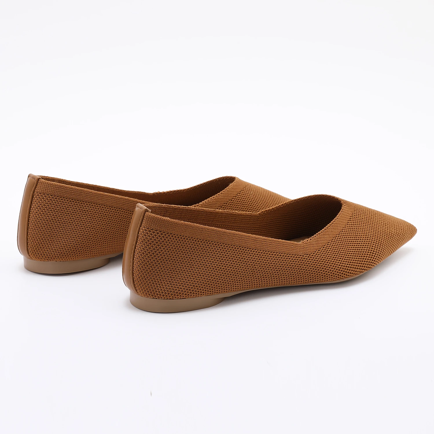 أحذية باليه نسائية محبوكة بمقدمة مدببة قابلة للتنفس سهلة الارتداء أحذية باليه مريحة على الموضة للسيدات #4