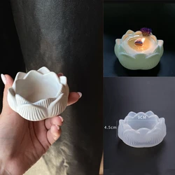 3D 로터스 실리콘 몰드 항아리 DIY 아로마 테라피 양초 몰드 냄비, 수제 보석 보관 상자 콘크리트 양초 항아리 화분 만들기