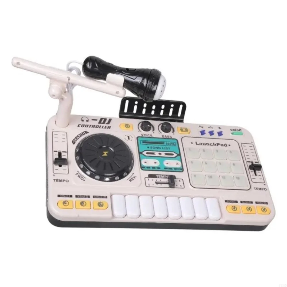 Simulation DJ Mixer Toy Multifunctional Electronic Piano Musical Play Toy with Built in Sound Effects Educational Music Toy