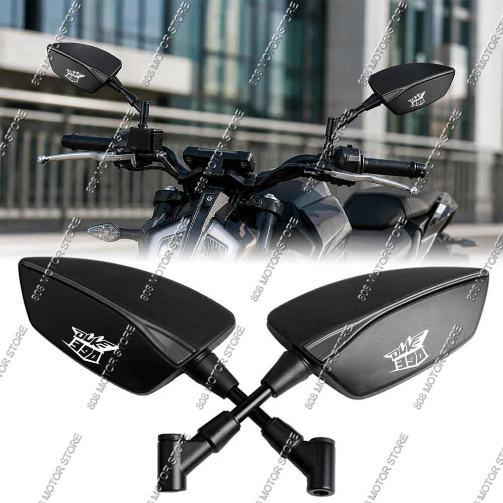 

For 390Duke 390duke Universal CNC Aluminum Tomahawk Rearview Mirrors 8mm 10mm Motorcycle Side Mirrors
