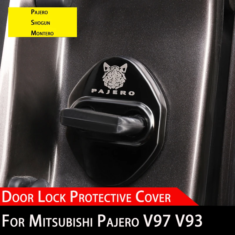 Door Lock Protective Cover For Mitsubishi Pajero Shogun Door Lock Rustproof Cover Montero Anti-oxidation Interior Accessories