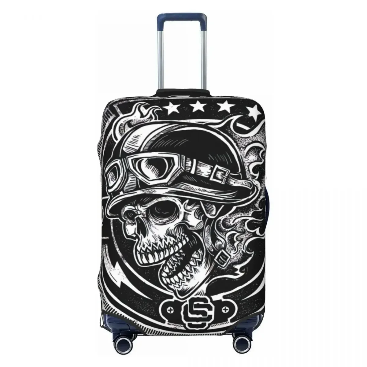 Impermeável Crânio Imprimir Bagagem Protetora Cobre, Poeira Elastic Suitcase Capa, Clássico Acessórios de Viagem, 18-32"