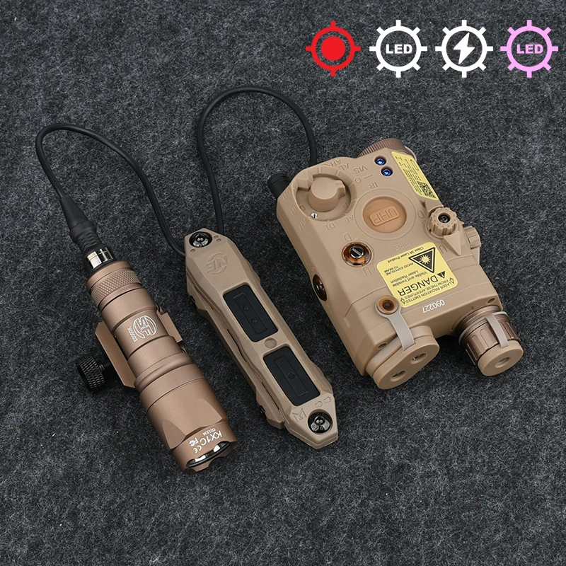 NONE Taktische Surefire M300A M600C Taschenlampe M300 M600 Nylon PEQ 15 Batterie box Dual Control Schalter Fit 20 MM Schiene 7