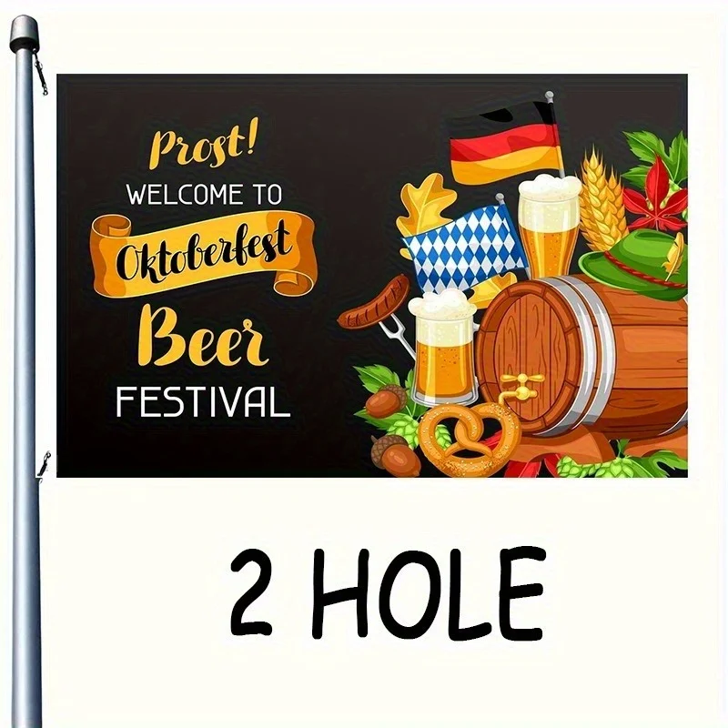 2D Flat, 1pc 2D Printing 36.0X60.0inch Flag Large Ft Islamic Muharam Flag Oktoberfest-Like Decor with Soft Pretzel for Ashura