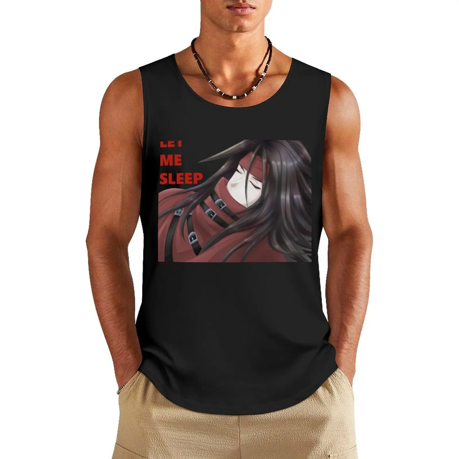 

Vincent Valentine Let Me Sleep Tank Top Men's t-shirt Top summer Sleeveless T-shirt vest men