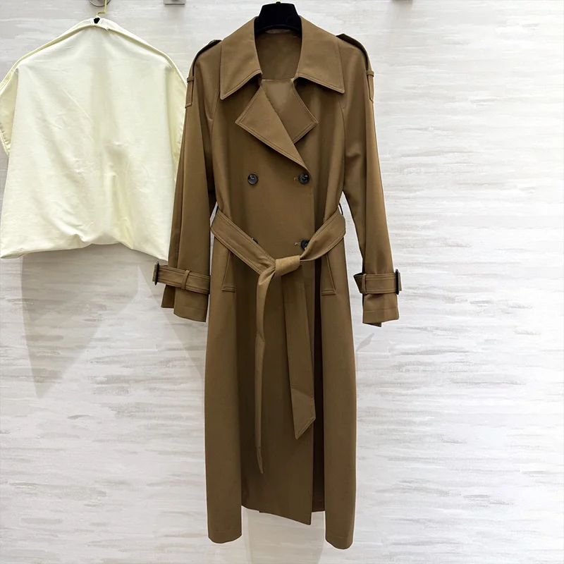 

Высококачественный драпированный ветровка-тренч на шнурке с осенней верхней одеждой в корейском стиле, женская одежда 251001102