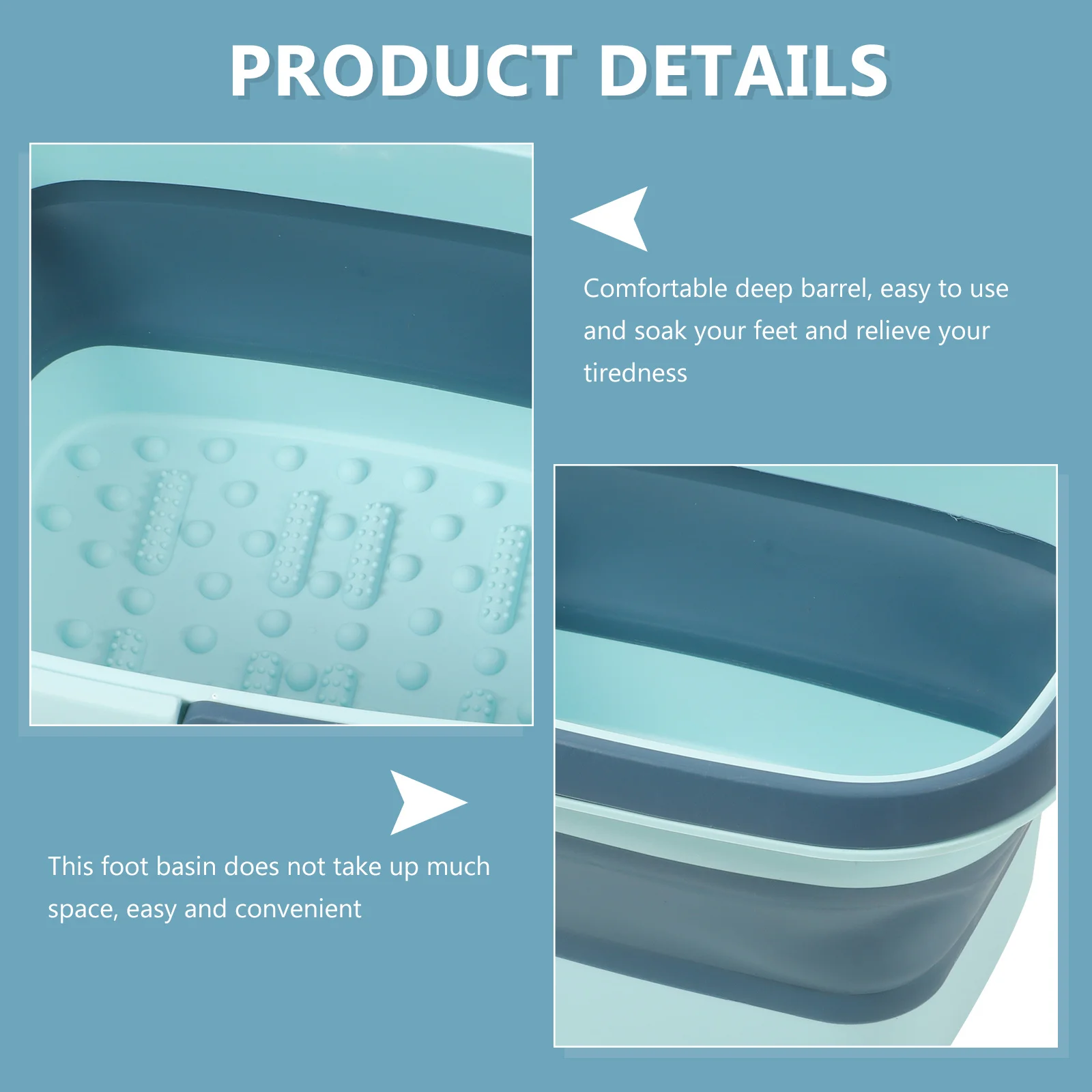 

Foot Tub Portable Basin Bucket for Soaking Feet Bath Fold Folding Footbath Buckets Tpe