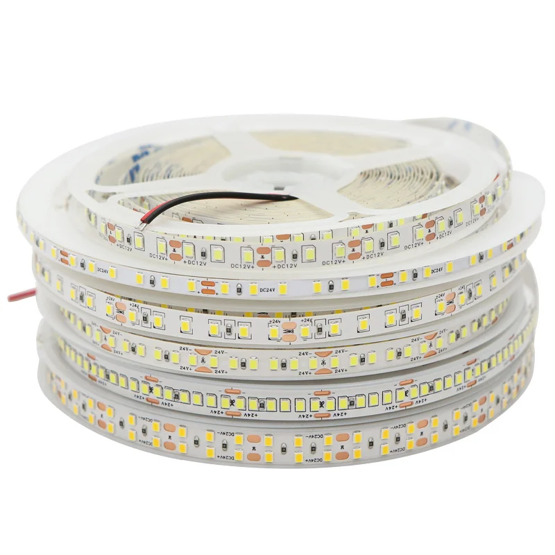 12V 24V LED Strip Lights Self-Adhesive 120 LEDs 8mm 2835 Full Spectrum High Brightness Flexible LED Tape for Home Decor Bedroom