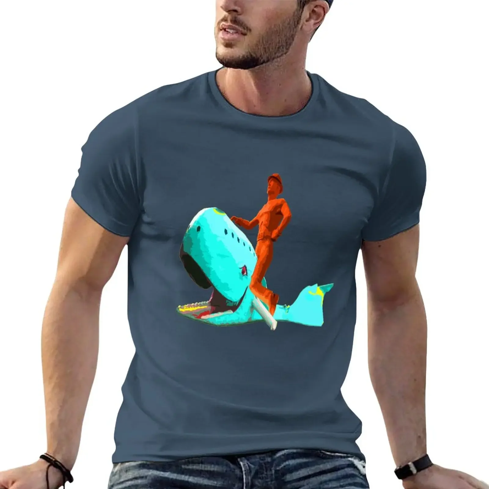 The Tulsa Driller Rides the Blue Whale T-Shirt tees anime clothes men t shirt