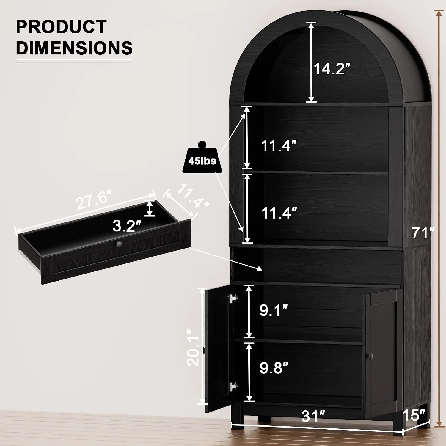 Arched Pantry Cabinet, 71