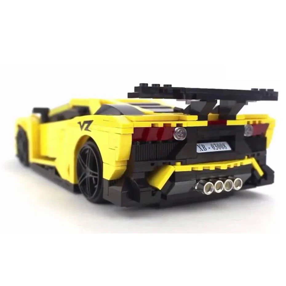 Awesome Creative MOC Car Series The Yellow Flash Racing Car Set Building Blocks Bricks Home Decoration for Kids Gift