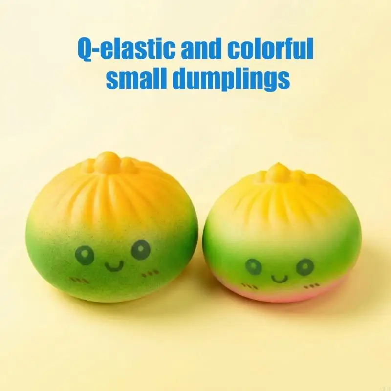 Realistic Bun Stress Relief Toy Soft TPR Material Portable Squeeze Ball Dumpling Shaped Anti Stress for Office Home Use A2UB