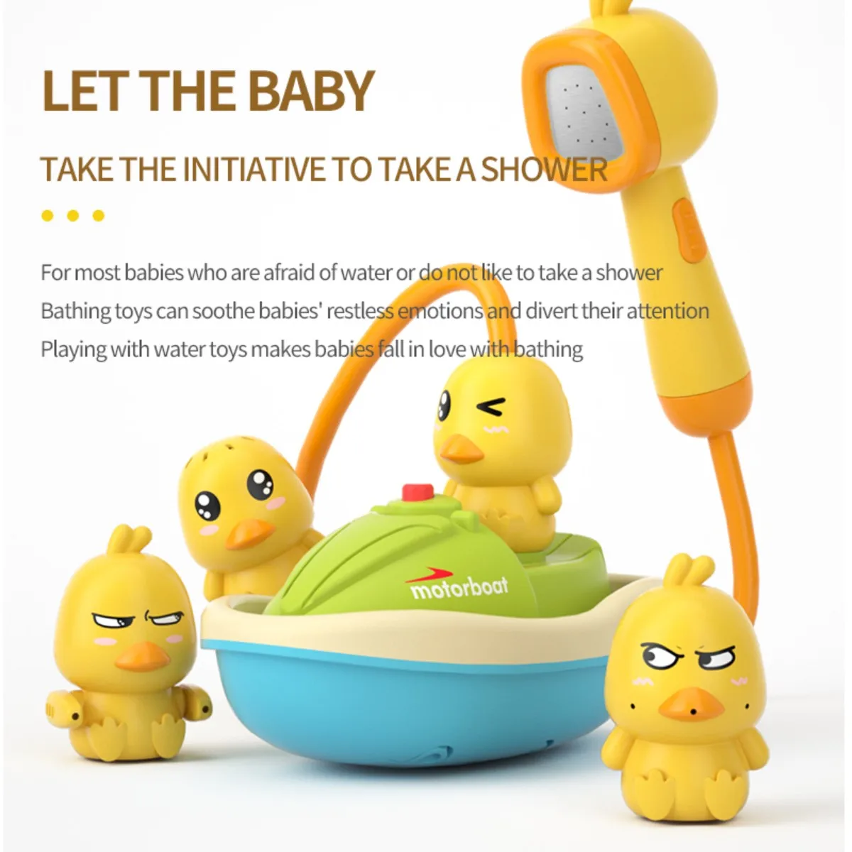 Little Yellow Duck Bath Electric Rotating Shower Spray Ducklings Play With Water Toys