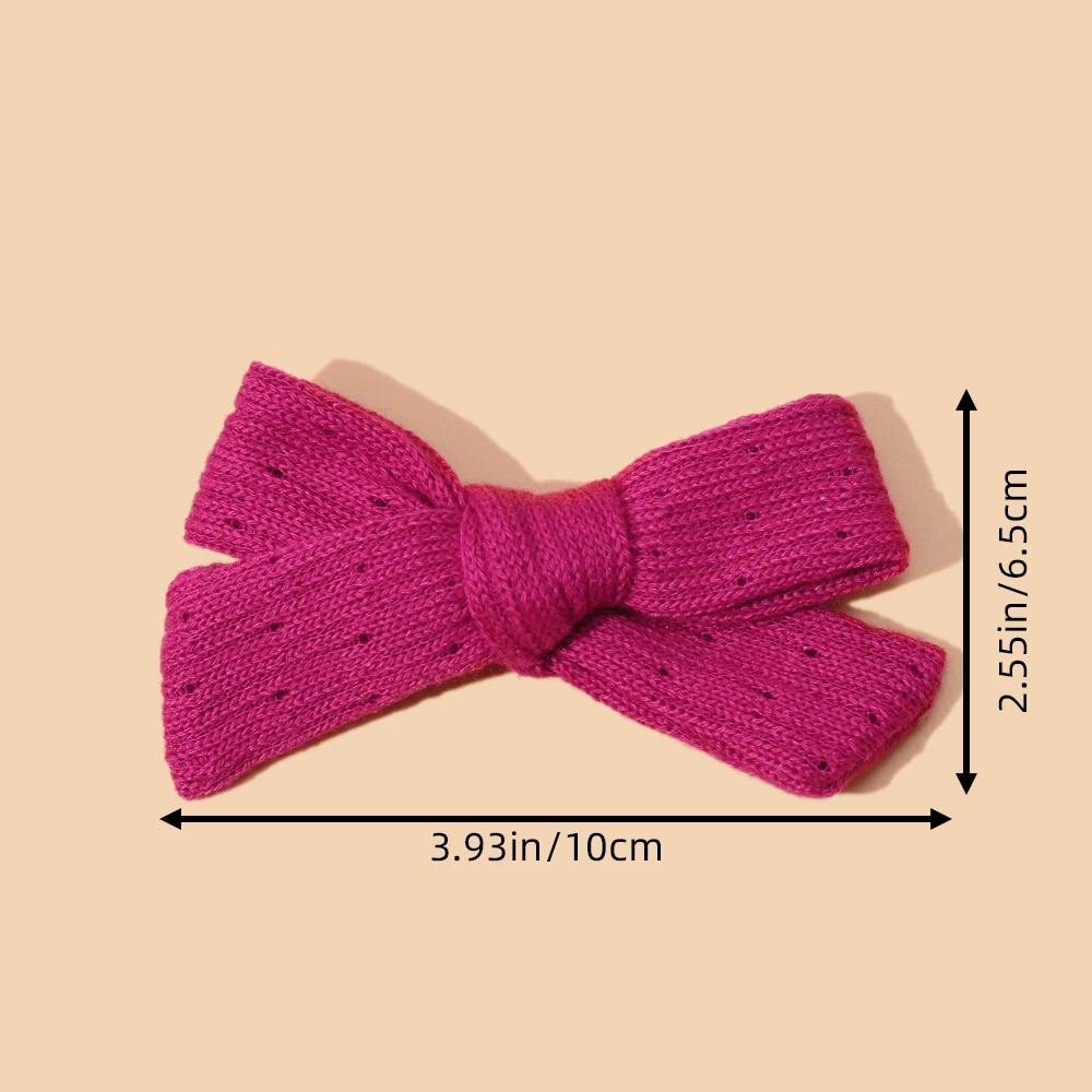 New Solid  Bow Hair Clips For Baby Girls Handmade Cute Hairpin Barrettes Nylon Headwear Kids Hair Accessories