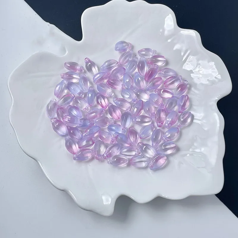20 szt. 8x15mm czeski Lampwork kryształowe szklane koraliki Gradient pączek luźne koraliki do rękodzieła akcesoria do wyrobu biżuterii
