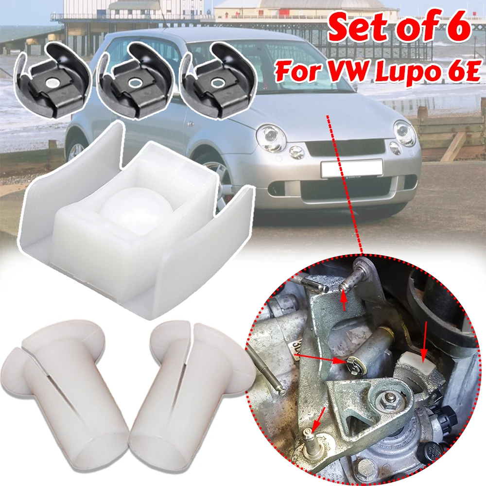 For VW Lupo 6E Car Gear Selector Wiring Lock Washer Shift Relay Lever Slide Shoe Bushing Bearing Kit 1999 2000 2001 2004-2005