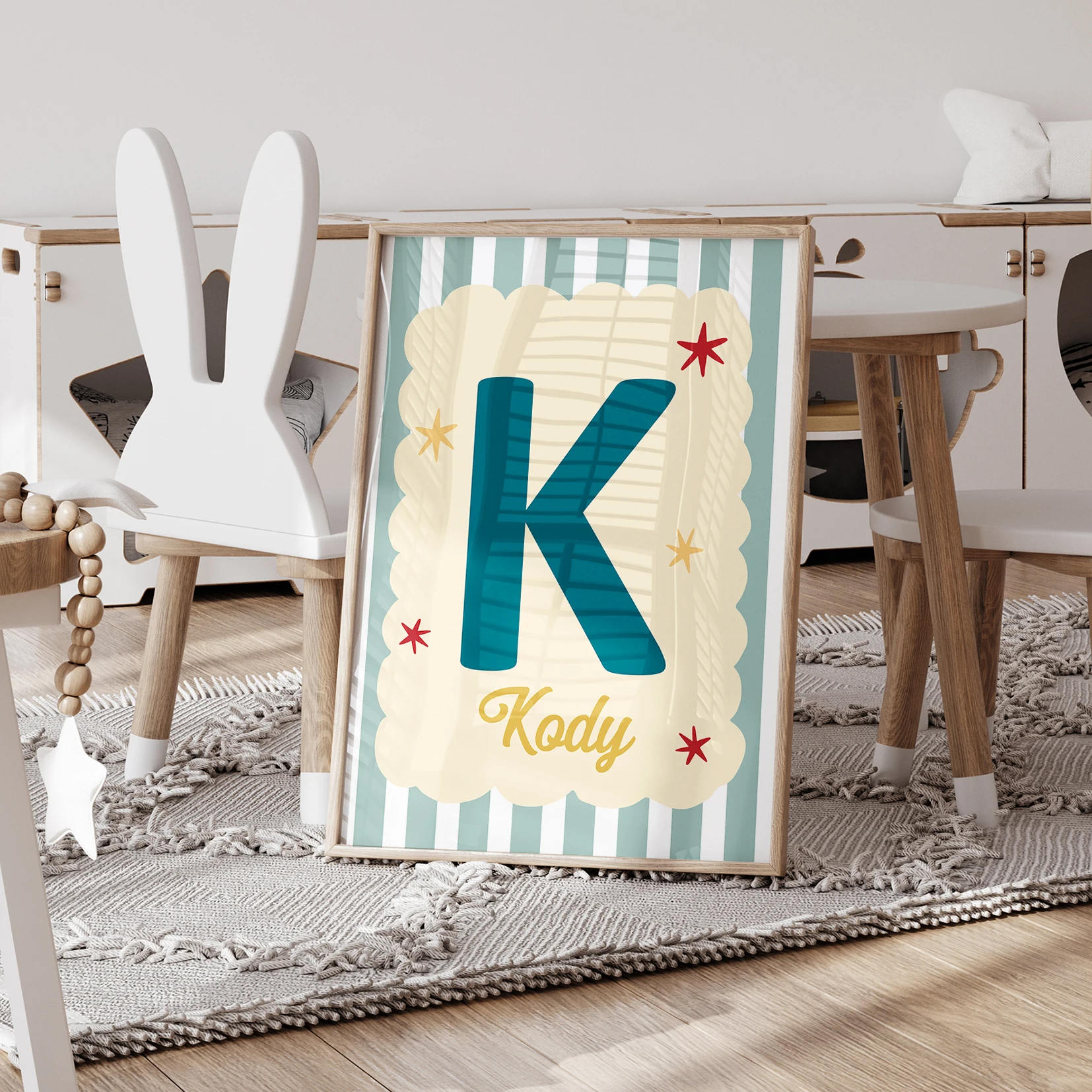 3pcs Personalized Custom Name Cartoon Siblings Wall Art Print Picture Canvas Poster Painting Living Room Home Decor