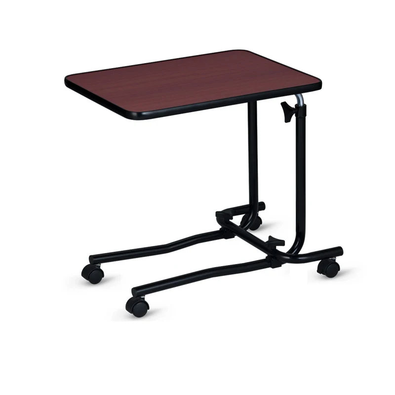 Hospital Furniture Steel Height Adjustable Movable Dining Table Medical Over Bed Table Bedside Table
