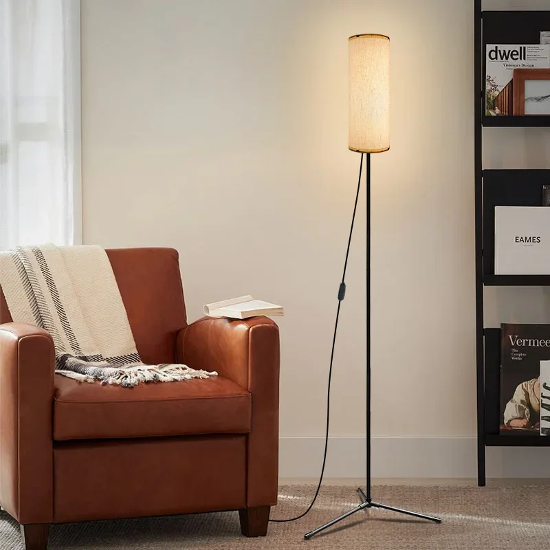 DurableLED Floor Lamp Living Room Advanced Feeling, Bedroom Bedside Vertical Desk Lamp Three-color Stepless Dimming Floor Fill L