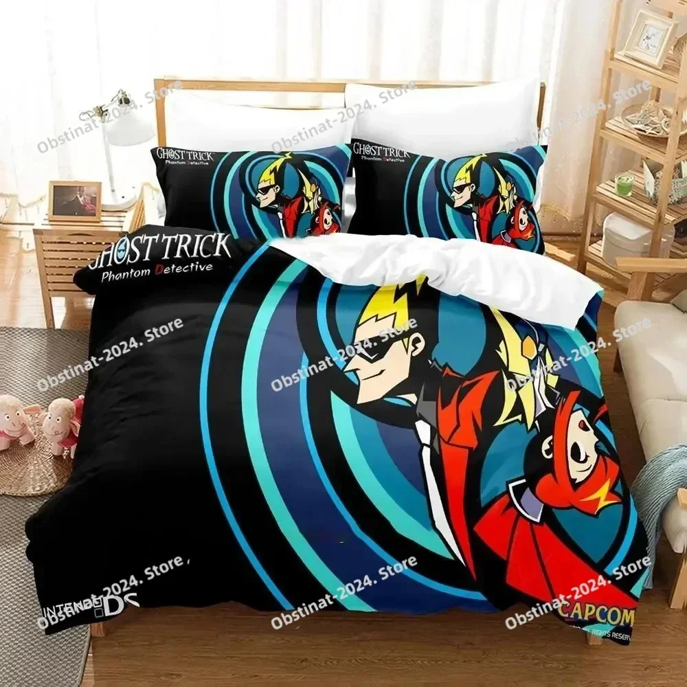 Game Ghost Trick Phantom Detective Printed Bed Set Duvet Cover Pillowcase Bedding Set Bed Linen Sheet Quilt Full Queen King Size