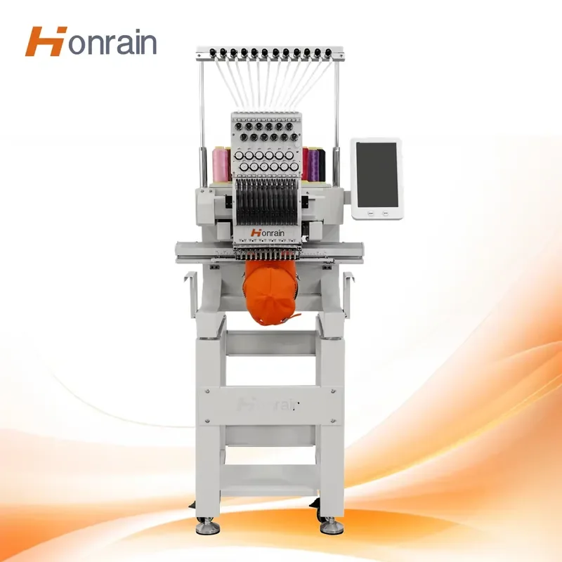 Home Use New 9/12 Needles Computerized Single Head T-shirt Cap Embroidery Machine 1200 RPM