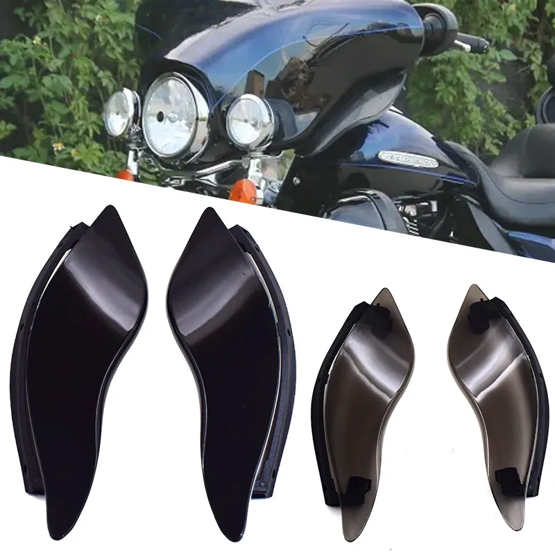Dla Harley Electra Glide Tri Glide przemieszczanie się po ulicy 2014-2020 motocykl regulowana przednia szyba boczne skrzydło deflektor powietrzny