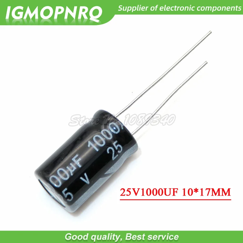 10 sztuk 25V1000UF 10*17mm 1000UF 25V 17*10 aluminiowy kondensator elektrolityczny