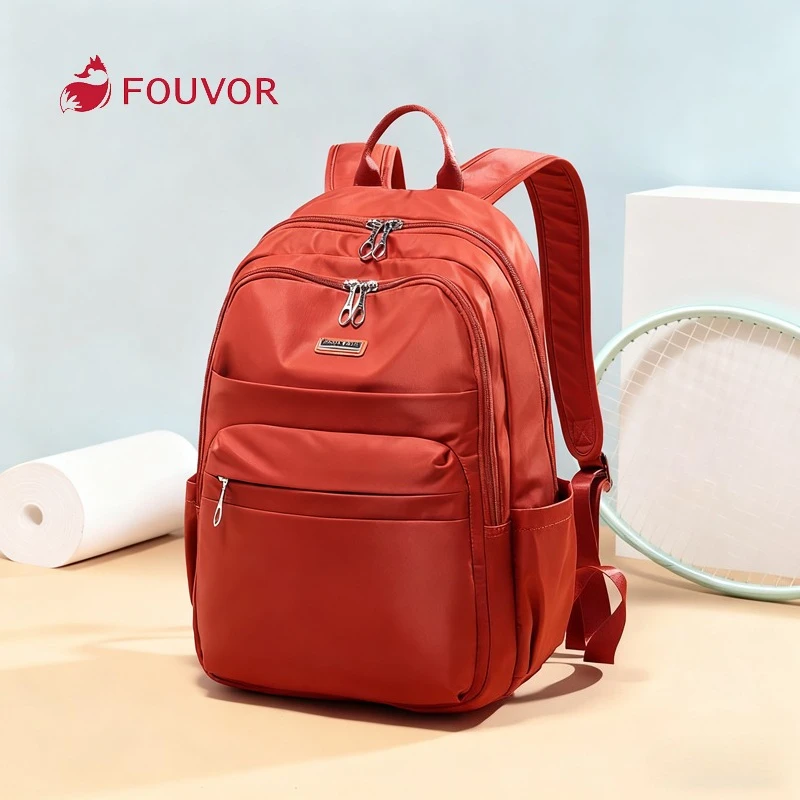 

Женский рюкзак Fouvor 2025, большая вместимость, с несколькими карманами, дорожная ткань Оксфорд, легкие повседневные студенческие академические сумки 2800-22