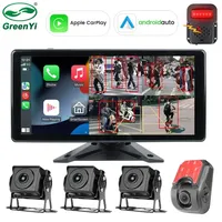 10.36'' 4CH AI Smart Blind Spot Radar BSD Alarm Wireless Apple Carplay Android-Auto DVR Monitor Fisheye 170° Cam for Truck Bus