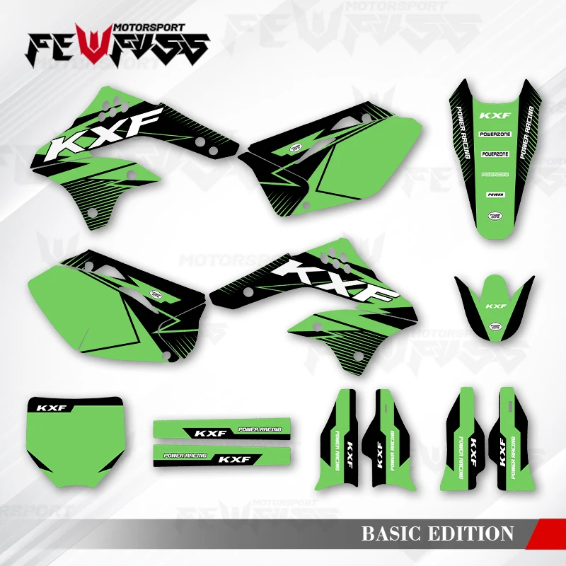 

Fewfuss Graphics Decals Stickers Motorcycle Background Custom For KAWASAKI KXF450 KX450F KXF 450 2006 2007 2008 002